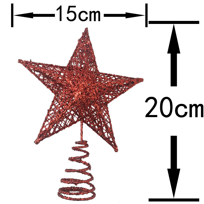 1pcs 15*20cm Gold Glitter Chri - огляд і ціна Star Tree Topper