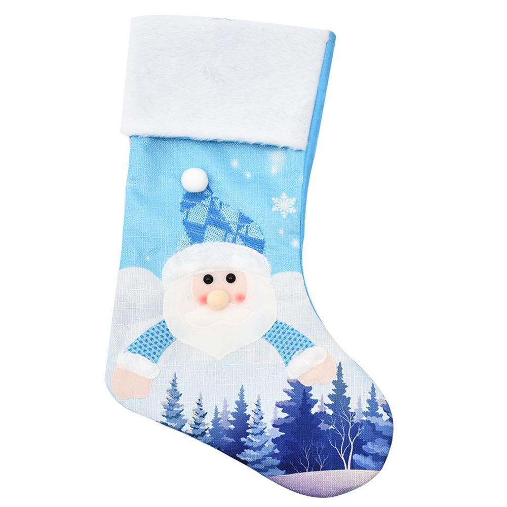 Large Blue Knitted Christmas S - огляд і ціна Christmas Stocking Hanging