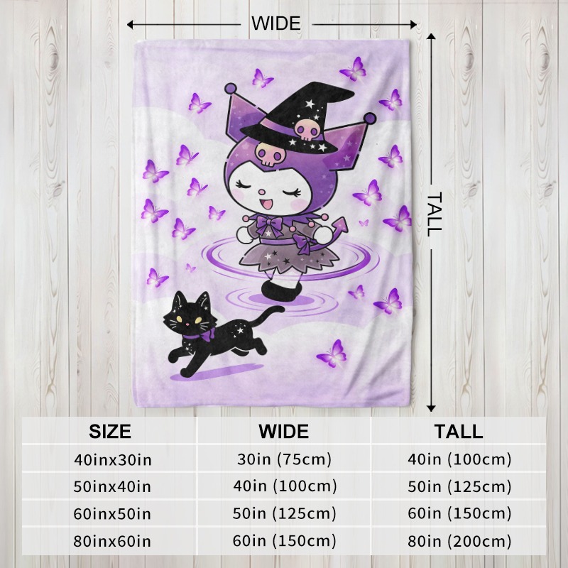 Sanrio Blanket Cozy Purple Wit - огляд і ціна Christmas Throw Blanket