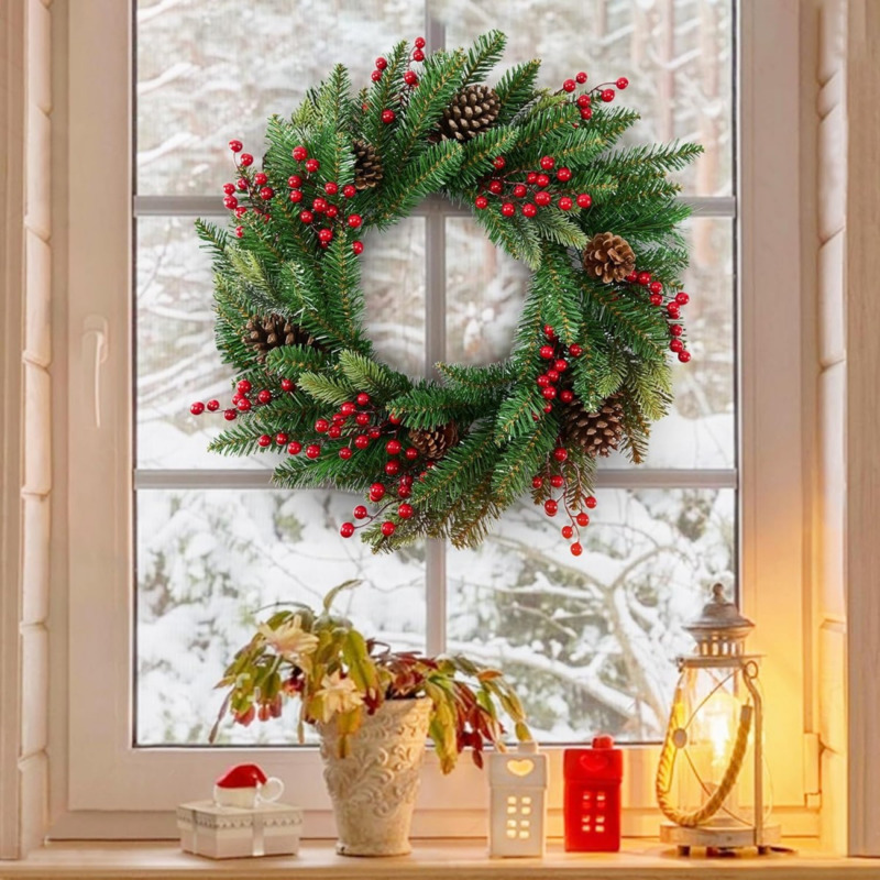 50cm Artificial Christmas Wrea - огляд і ціна Christmas Wreath Fake