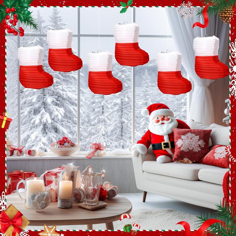 1 Pc Christmas Paper Lanterns  - огляд і ціна Christmas Stocking Hanging