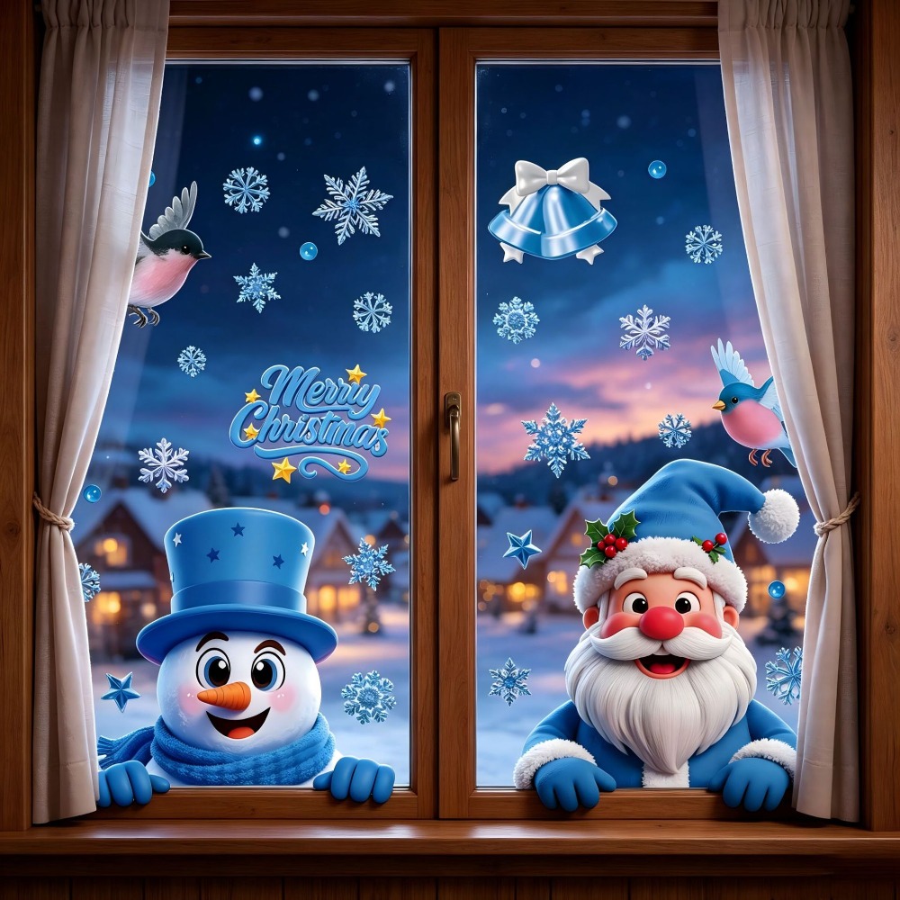 Christmas Window Stickers Wint - огляд і ціна Snowflake Window Decal