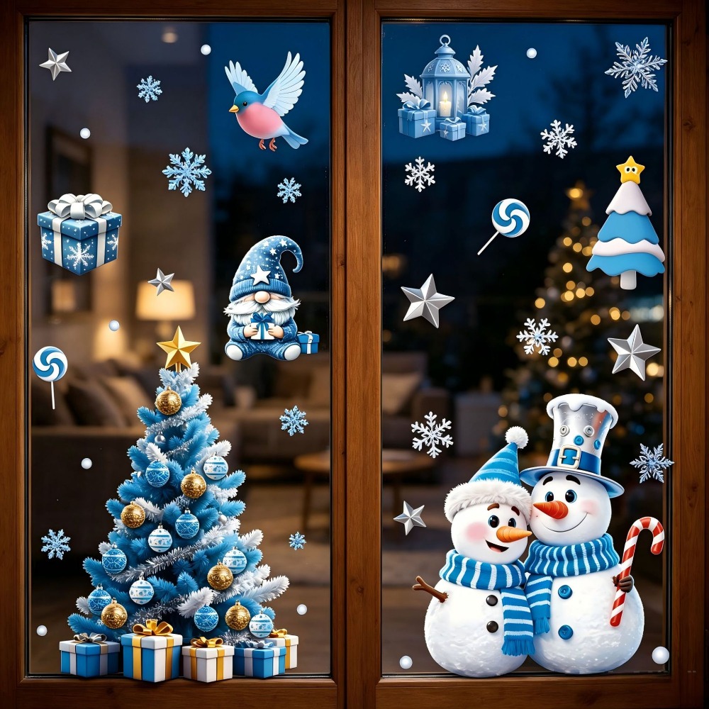 Christmas Window Stickers Wint - огляд і ціна Snowflake Window Decal