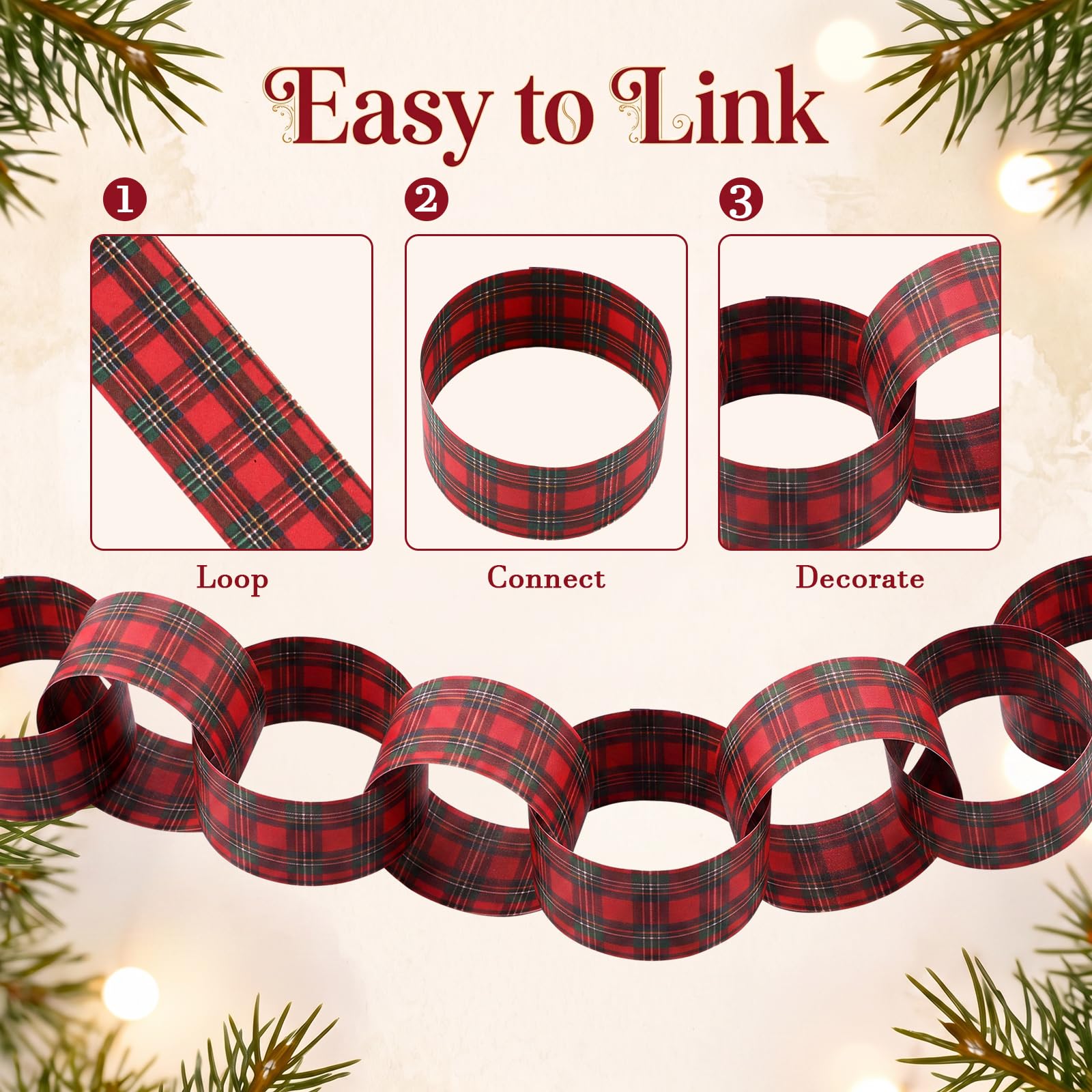 Red-Black Plaid Paper Chain Ga - огляд і ціна Christmas Throw Blanket