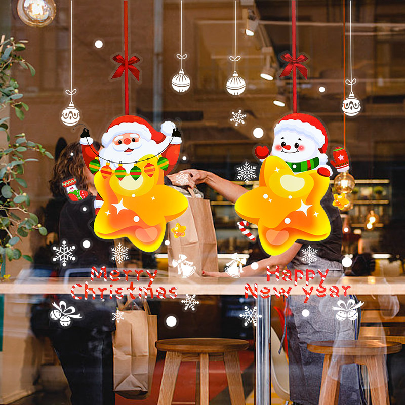 Christmas Santa Claus Window S - огляд і ціна Snowflake Window Decal
