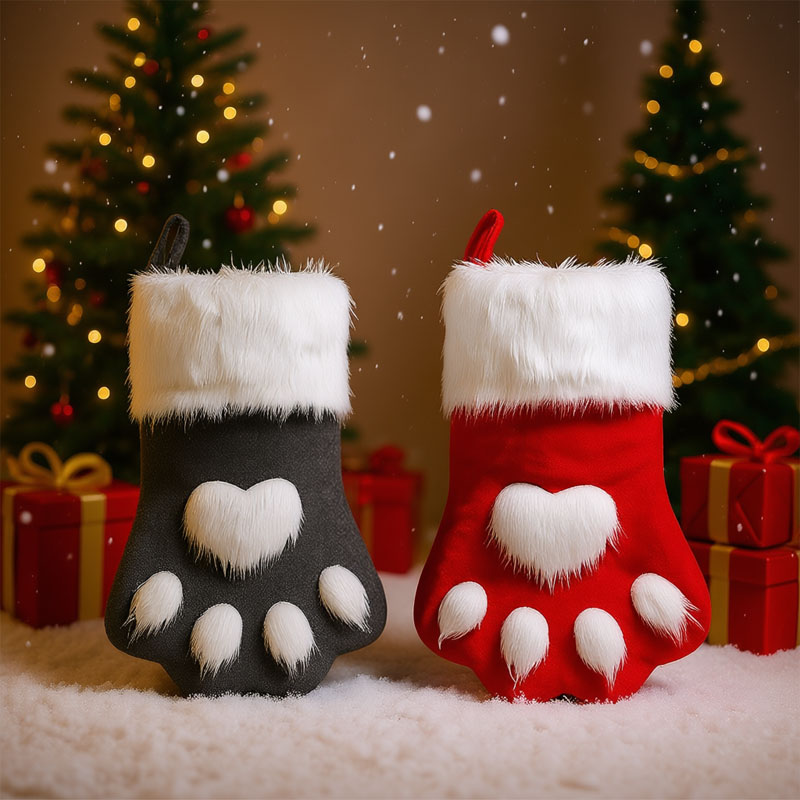1-10PCS Christmas Pet Paw Stoc - огляд і ціна Christmas Stocking Hanging