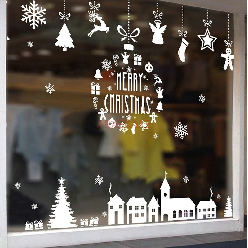 1PCS Christmas Village Glass W - огляд і ціна Snowflake Window Decal